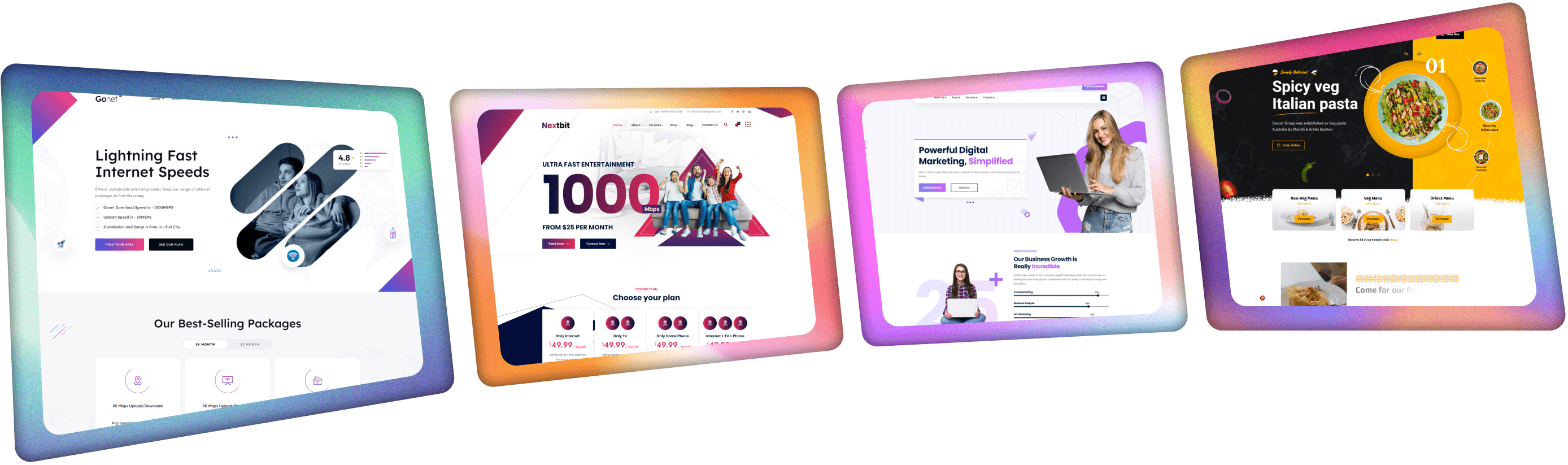 Onera platform mockups on various devices